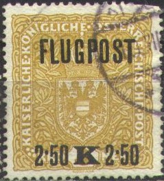 'FLUGPOST' 2.50 K on 3 K yellow