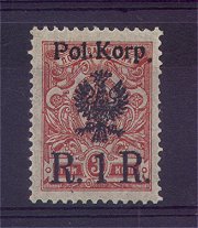 'Pol. Korp. R.1 R.' on 3 k brown