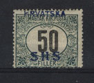 50 h green and black postage due stamp