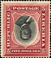 5 $ with inverted center, image obtained from a Harmer auction