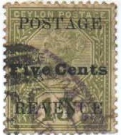 'POSTAGE REVENUE Five Cents' on 15 c green