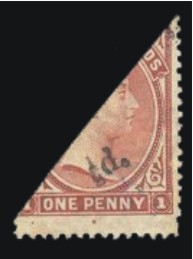 '1/2d.' on 1 p red