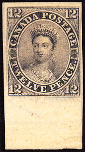 Uncancelled 12 p stamp sold by an auction of Spink in London