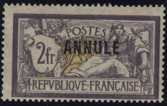 'ANNULE', 2 F violet and yellow