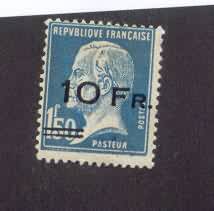 "10 Fr." on 1.50 F blue