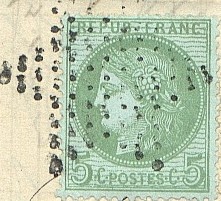 5 c green, with star cancel