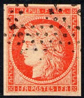 Single stamp in orange color.