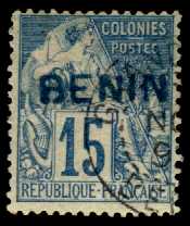 15 c blue, blue overprint