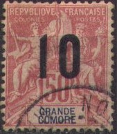 '10' on 50 c red