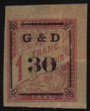 'GD 30' on postage due stamp of France