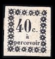 Guadeloupe, due stamp 40 c black 1876