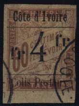 4 Francs on 60 c brown on brown