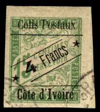 4 Francs on 15 c green