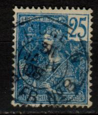 25 p blue, with 'LIGNE N' cancel