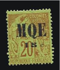 'MQE 15 c' on 20 c red on green