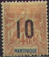 '10' on 40 c red on yellow