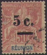 '5 c.' on 50 c red