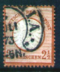 2 1/2 p brown, horseshoe cancel