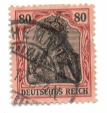 80 p red and black on red "Deutsches Reich"