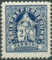 2 p blue, 'HAMMONIA STADTBRIEF'