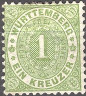 1 k green perforated (issued 1874)