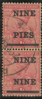 Two stamps with one misprint 'NINE NINE'