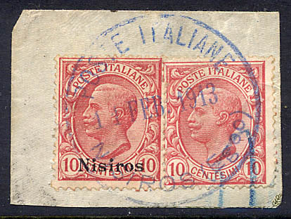 10 c red, with and without overprint