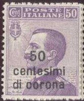 50 c on 50 c, issued for Dalmatia