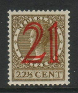 '21' (red) on 22 1/2 c olive, 1929