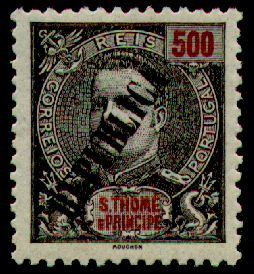 500 r black on blue, narrow local overprint