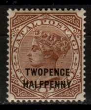 'TWO PENCE HALFPENNY' on 4 p brown