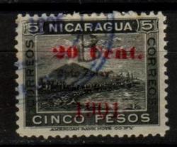 20 c (red) on 5 P black