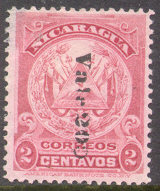 1907; 20 c on 2 c red