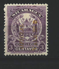 1908: 'OFICIAL VALE 20 c' (yellow) on 3 c violet