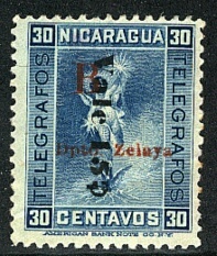 Telegraph stamp for used in Bluefield ('B Dpto Zelay')