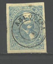 5 c blue, overprinted 'AREQUIPA' in a circle