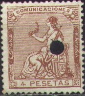 4 P brown, telegraphic cancel