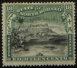 18 c green and black 'postage revenue'