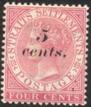 '5 cents' on 4 c red