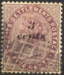 '3 cents' on 8 c yellow