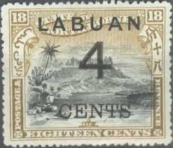 '4 CENTS' on 18 c brown and black