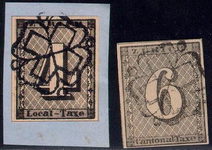 4 black and 6 black, with typical cancel, forgeries?