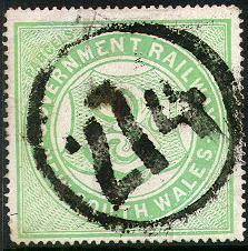 Government Railways, Parcels stamp, 3 p green