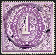 Government Railways, Parcels stamp, 1 Sh violet