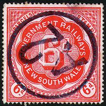 Government Railways, Parcels stamp, 9 p red