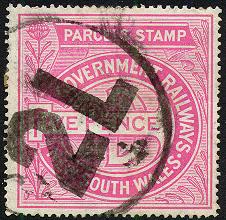 Government Railways, Parcels stamp, 5 p lilac