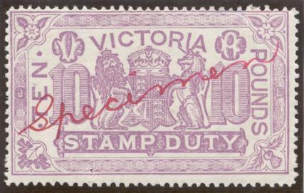 With red 'Specimen' handwritten overprint